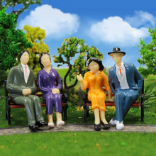 Load image into Gallery viewer, 50pcs Miniature People Sitting Figures G Scale 1:25 for Railway Diorama Layout Model Scene