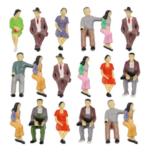 Load image into Gallery viewer, 18pcs Miniature Sitting People Figures G Scale 1:30 Railway Model Train Scenery Accessories