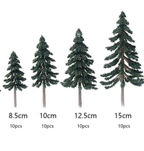 Load image into Gallery viewer, 10pcs Miniature Cedar Model Trees 8.5–15cm for Railway Scenery, Diorama Landscape Craft Supplies