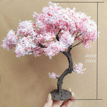 Load image into Gallery viewer, 10/15/20cm Miniature Sakura Cherry Blossom Wire Tree Model Dollhouse Fairy Garden DIY Scenery Landscape Terrarium Diorama Craft Supplies