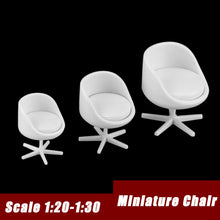 Load image into Gallery viewer, Miniature Office Chair Models 1:30 Scale Unpainted Plastic Parts for Diorama Dollhouse Craft Supplies (5pcs)