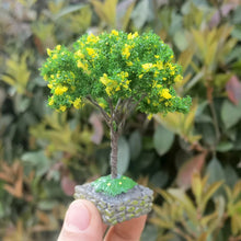 Load image into Gallery viewer, 7cm Miniature Flowering Wire Tree Model with Base Railway Accessories Fairy Garden Landscape Dollhouse Terrarium Diorama Craft Supplies