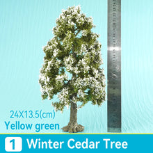 Load image into Gallery viewer, 11/13/16/19/24cm Miniature Winter Cedar Wire Tree Model Railway Layout Accessories DIY Landscape Dollhouse Terrarium Diorama Craft Supplies