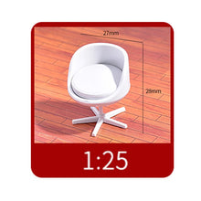 Load image into Gallery viewer, 5 pcs Miniature Computer Chairs Stools Furniture Blank Unpainted Models 1:20/25/30 Scale DIY Layout Dollhouse Decor Diorama Craft Supplies