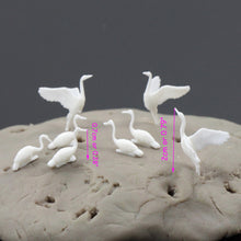 Load image into Gallery viewer, 24 pcs Miniature White Crane Bird Animal Unpainted Figures 1:75 Models OO Scale Garden Landscape Scenery Layout Accessories Diorama Supplies