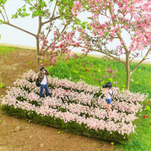 Load image into Gallery viewer, 4pcs Miniature Flower Grass Strips for Diorama, Model Railway Scenery, Landscape, Dollhouse Garden, Terrain