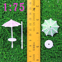 Load image into Gallery viewer, 16pcs Miniature Beach Umbrellas Model, Assorted Colors, 1:50–200 Scale, DIY Diorama Supplies