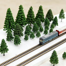 Load image into Gallery viewer, 40pcs Miniature Pine Trees Model 4–12cm for Railway Scenery, Diorama Landscape Supplies