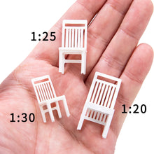 Load image into Gallery viewer, 10pcs 1:20/25/30 Scale Miniature Unpainted White Chairs ABS Model Furniture for Dioramas, Dollhouse Room Layouts, Indoor Model Scenes