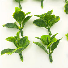 Load image into Gallery viewer, 12pcs Artificial Strawberry Leaf Picks, Mini Plastic Greenery for Fairy Garden, Floral Crafts & Dollhouse