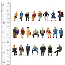 Load image into Gallery viewer, 25 pcs Miniature Sitting Seated People Passenger 1:43 Figures O Scale Models Train Railway Scene Accessories Diorama Supplies