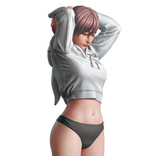 Load image into Gallery viewer, Female Resin Figure – Unpainted Model Kit with Tied Hair 1/35, 1/24, 1/12 Scale – DIY Craft Supply