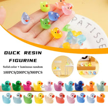 Load image into Gallery viewer, 100 pcs Mixed Miniature Little Duck Model Glow in Dark DIY Dollhouse Landscape Fairy Garden Accessories Terrarium Diorama Craft Supplies