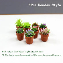 Load image into Gallery viewer, 5pcs Mini Dollhouse Potted Plants 1:12 Scale for Dollhouse Furniture, DIY Decoration, Christmas Gift, Fairy Garden, Diorama Accessories