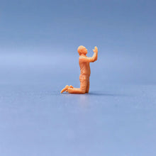 Load image into Gallery viewer, Man Kneeling Praying Miniature Unpainted Figure 1/64 1/50 1/43 1/35 1/24 1/18 Scale Model Scene Layout Accessories Diorama Supplies