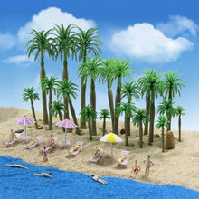 Load image into Gallery viewer, 21 pcs Mixed Miniature Coconut Palm Tree Model Train Railway Accessories DIY Scenery Fairy Garden Landscape Terrarium Diorama Craft Supplies