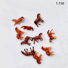 Load image into Gallery viewer, 10pcs Miniature Horses N Scale 1:150 Farm Animals Diorama Supplies Model Train Scenery