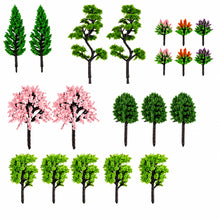 Load image into Gallery viewer, 20pcs Mixed Miniature Model Trees HO Scale, Diorama, Railway Scenery, Terrain, Craft Supplies