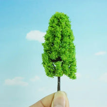 Load image into Gallery viewer, 20 pcs Miniature Green Tree Models 1:200 Scale Train Railway Layout Accessories DIY Landscape Dollhouse Terrarium Diorama Craft Supplies