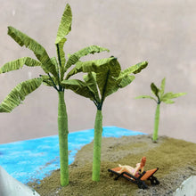 Load image into Gallery viewer, 5 pcs 5/6/7.5/9cm Miniature Banana Coconut Palm Tree Model Train Railway Layout DIY Landscape Dollhouse Terrarium Diorama Craft Supplies