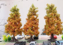 Load image into Gallery viewer, 10cm/ 15cm/ 23cm Miniature Autumn Gold Wire Tree Model for DIY Dioramas, Train Railway Layouts, Dollhouse Gardens & Landscape Projects