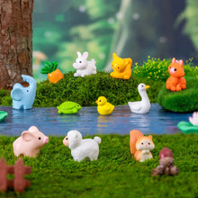 Load image into Gallery viewer, 17pcs Mini Animal Figurines Set, Cute Zoo Miniatures, Fairy Garden Accessories, Terrarium, Dollhouse, Plant Pot, DIY Craft Decoration