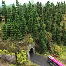 Load image into Gallery viewer, Miniature Pine Trees 9cm 1:75 Scale Scenery Diorama Landscape & Craft Supplies (80pcs)