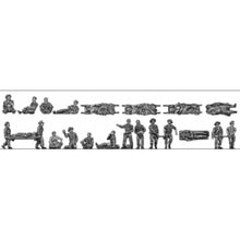 Load image into Gallery viewer, WWII British Army Medics Wounded Soldiers 22 People Miniature Unpainted Resin Figure 1/72 Scale Unassembled Model