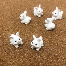 Load image into Gallery viewer, 5/10 pcs Miniature Cute Bunny Rabbit Figure Model DIY Scenery Dollhouse Landscape Fairy Garden Accessories Terrarium Diorama Craft Supplies