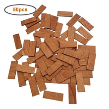 Load image into Gallery viewer, 50pcs Miniature Wood Floor Planks for DIY Dollhouse Flooring Tiles, Wooden Model Building Material