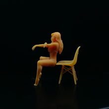 Load image into Gallery viewer, Sexy Girl Sitting on Chair Miniature Unpainted Figure 1/64 1/43 Scale Model Street Building Scene Layout Accessories Diorama Supplies