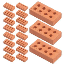 Load image into Gallery viewer, 50pcs Mini Clay Bricks for Dioramas, Model House, Dollhouse Building Materials, Miniature Landscaping Supplies
