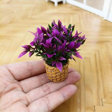 Load image into Gallery viewer, 1/12 Scale Mini Potted Plants, Artificial Greenery for Dollhouse Décor, Tiny Orange Tree, Gardenia, Purple Plum, Milan Flowers Model