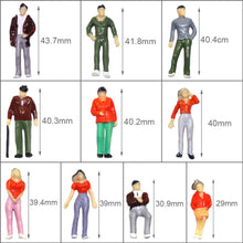 Load image into Gallery viewer, 25pcs Miniature People Figures O Scale 1:43 Train Layout Diorama Model Railroad Scenery
