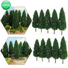 Load image into Gallery viewer, 10pcs Miniature Pine Tree Models 16cm, 1:25 Scale Diorama Craft Supplies
