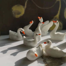 Load image into Gallery viewer, 10pcs Mini White Swan Figurines, Resin Animal Miniatures for Fairy Garden, Moss Terrarium, DIY Dollhouse, Craft & Bonsai Decorations