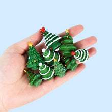 Load image into Gallery viewer, 12pcs Mini Resin Christmas Trees, Tiny Fairy Garden Decorations, Miniature Model Trees for DIY Crafts, Terrarium, Moss, or Holiday Displays
