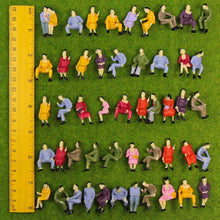 Load image into Gallery viewer, 50 pcs Miniature All Seated Passenger Sitting People Man Woman 1:43 Figure O Scale Models Train Railway Scene Accessories Diorama Supplies