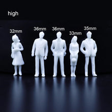 Load image into Gallery viewer, 20 pcs Miniature Standing Passenger Seated Blank People 1:50 Unpainted Figure O Scale Model Railway Train Scenery Layout Diorama Supplies