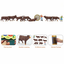 Load image into Gallery viewer, 36 pcs Miniature Shepherd Brown Cow Animal 1:87 Figures HO Scale Models Garden Scenery Landscape Layout Scene Accessories Diorama Supplies