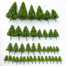 Load image into Gallery viewer, 40pcs Miniature Pine Trees Model 4–12cm for Railway Scenery, Diorama Landscape Supplies