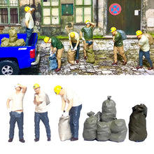 Load image into Gallery viewer, Miniature Carrier Worker Are Carrying Sack Scene 1:64 Handpaint Figure Models Toys Landscape Layout Scene Accessories Diorama Supplies