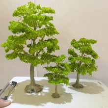 Load image into Gallery viewer, 10/15/22/28cm Miniature Bright Green Wire Trunk Tree Model Train Railway Accessories Fairy Garden Landscape Terrarium Diorama Craft Supplies