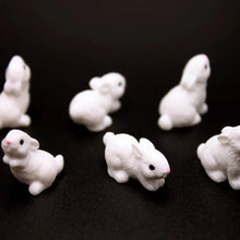 Load image into Gallery viewer, 5/10 pcs Miniature Bunny Rabbit Figure Model DIY Scenery Dollhouse Landscape Fairy Garden Accessories Terrarium Diorama Craft Supplies