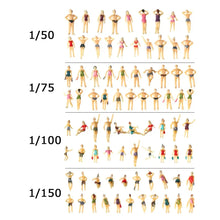 Load image into Gallery viewer, Miniature Swimming People Figures 1:150 Scale Beach & Pool Miniatures for Diorama and Model Scene Crafts (30pcs)