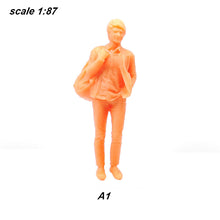 Load image into Gallery viewer, Miniature Backpacker People Unpainted Figure 1:87 Model Sand Table Street Building Landscape Scenery Layout Accessories Diorama Supplies