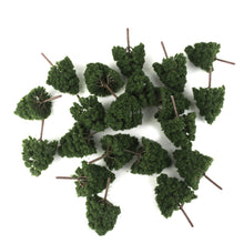 Load image into Gallery viewer, 25 pcs Miniature Dark Green Tree 1:150 Models N Scale Railway Accessories Forest Fairy Garden Landscape Terrarium Diorama Craft Supplies