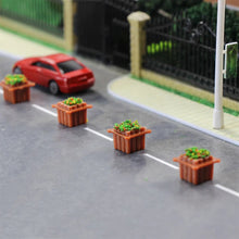 Load image into Gallery viewer, 12pcs Miniature Flowerbed Model Set N HO OO O Scale, Square Garden Border Parterre for Railway Layout Diorama Scene Craft Supplies
