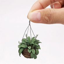 Load image into Gallery viewer, 1/12 Scale Miniature Potted Plant, Green Hanging Flower Model, Dollhouse Accessories, Mini Décor, Simulation Plant Craft Supply