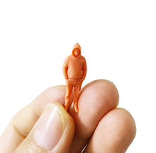 Load image into Gallery viewer, Miniature Man in Hoodie Jacket People Unpainted Figure 1/87 1/64 Model Street Building Landscape Scenery Layout Accessories Diorama Supplies